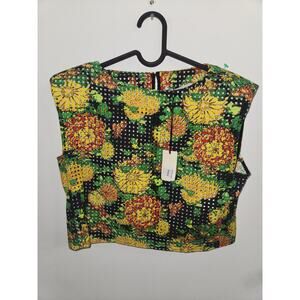 Lucille floral crop top 40 made in Italy NwT